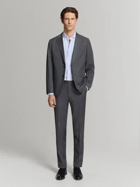 Koszula garniturowa slim fit w paski Mężczyzna XL MANGO MAN niebieski