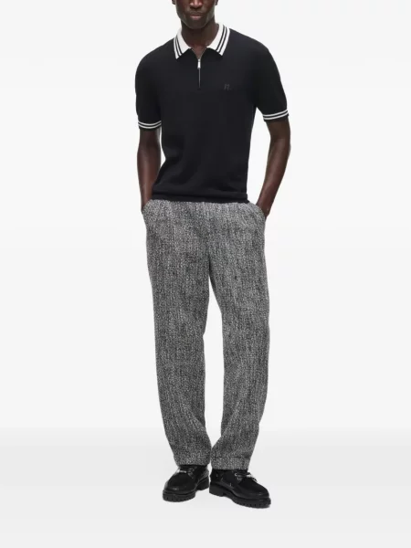 Πλεκτό polo Karl Lagerfeld μαύρο