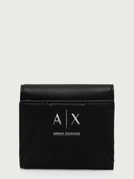Armani Exchange portofel pentru femei cu imitație de piele negru