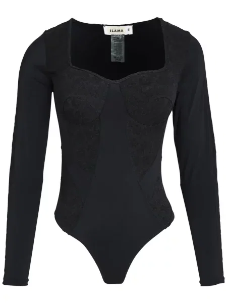 Body Amir Slama din dantelă negru