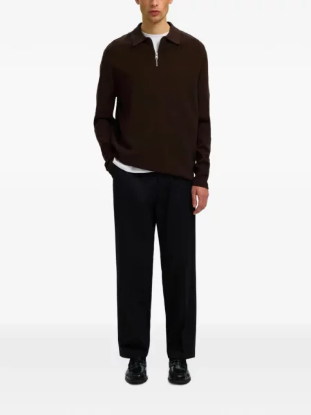 Tricou polo Selected maro