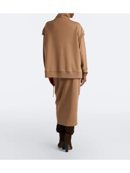 Fustă midi Max Mara de lână bej