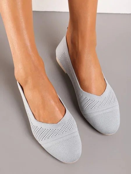 Balerini Platforma Plasă Nelibra gri