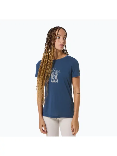 Koszulka super.natural Flower Boots Tee ocean blue/feather grey szara