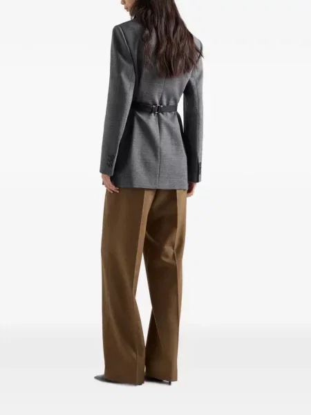 Pantaloni Prada de lână maro