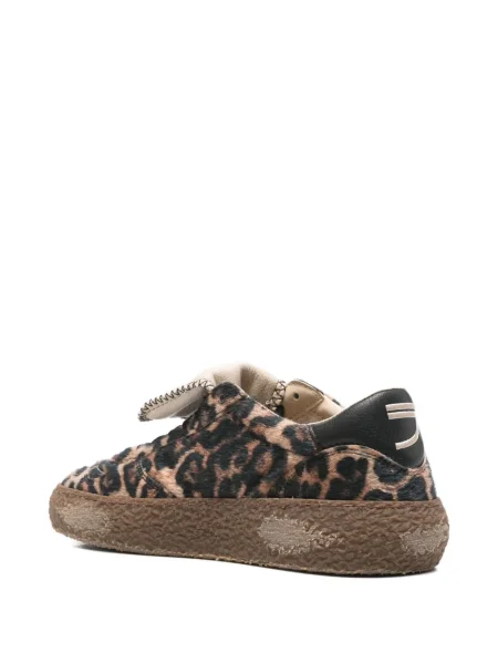Sneakerși Puraai cu imagine cu model leopard maro