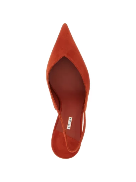 Pantofi cu toc Le Silla din piele de căprioară roșu