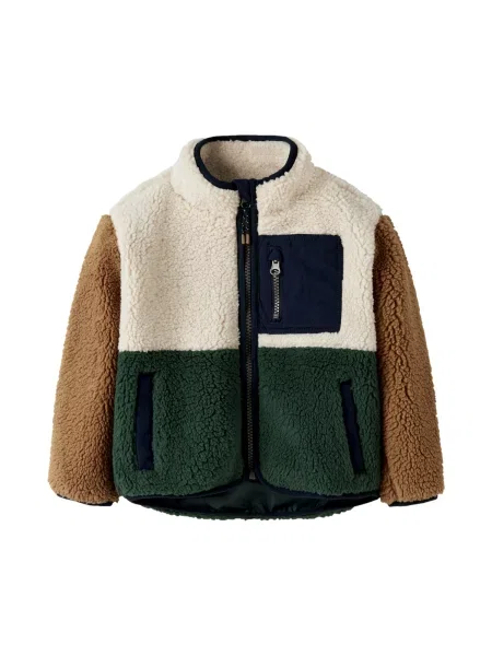 NAME IT Jachetă fleece NKMMacey deschis / maro / verde bej