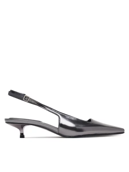 Calvin Klein Γοβάκια Kitten Heel Pump Sling Mirr Lth Ασημί