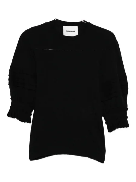 Top Jil Sander plisat negru