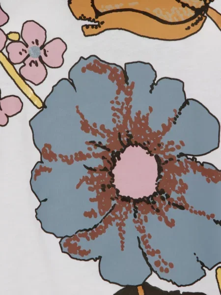 Tricou Marni cu model floral cu imagine alb
