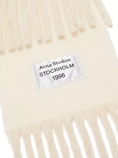 Fular Acne Studios cu franjuri alb