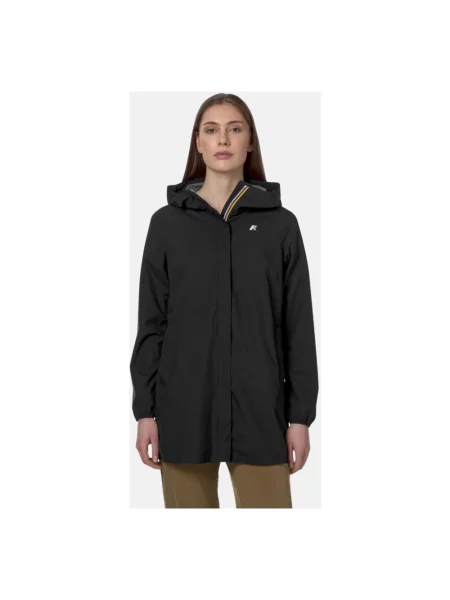 Kurtka K-way w grochy ze stretchu czarna