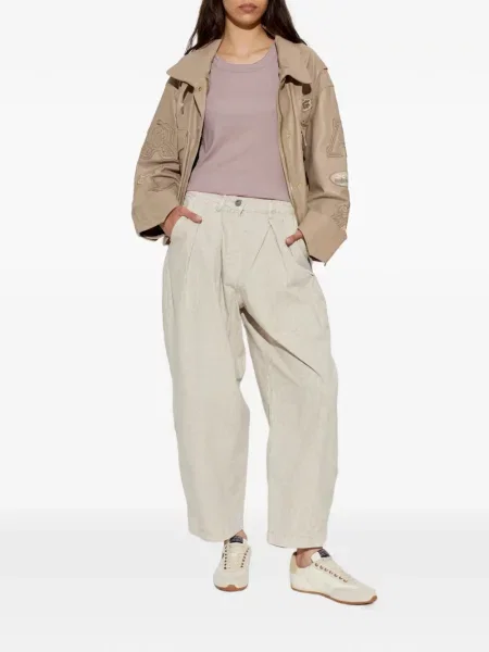 Pantaloni Allsaints cu imagine cu model leopard