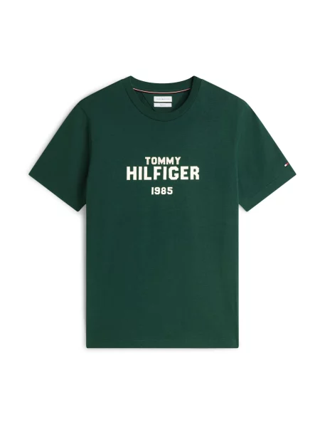 TOMMY HILFIGER Tricou Brand Love verde închis alb