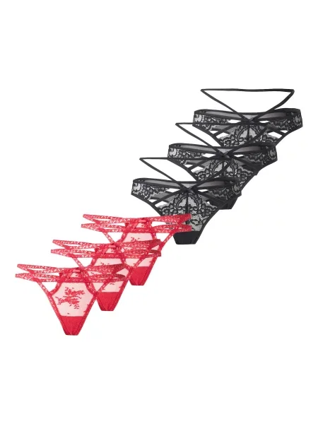 Hunkemöller Tanga roșu negru