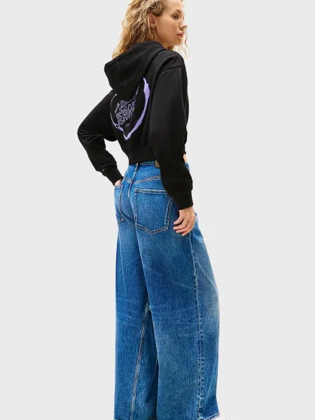 Толстовка Tommy Jeans с сердечками черная