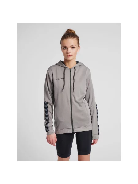 Bluza do piłki nożnej Hummel zip hml AUTHENTIC Poly szara