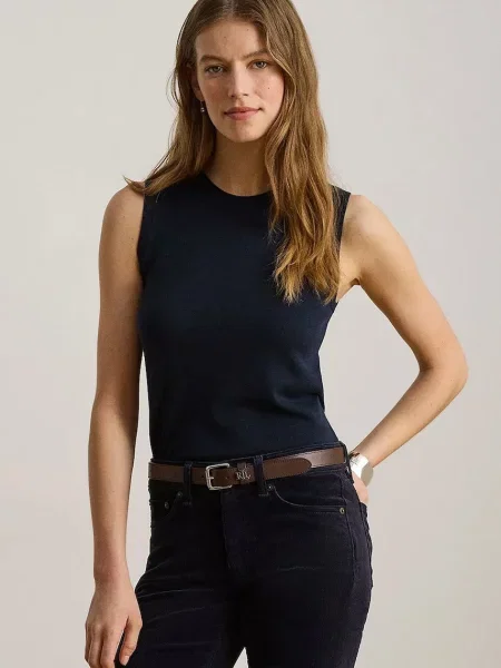 Lauren Ralph Lauren pulover cu guler înalt pentru femei cu amestec de mătase