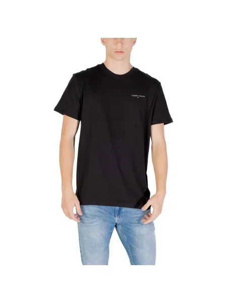 Tricou Tommy Jeans cu mâneci scurte negru
