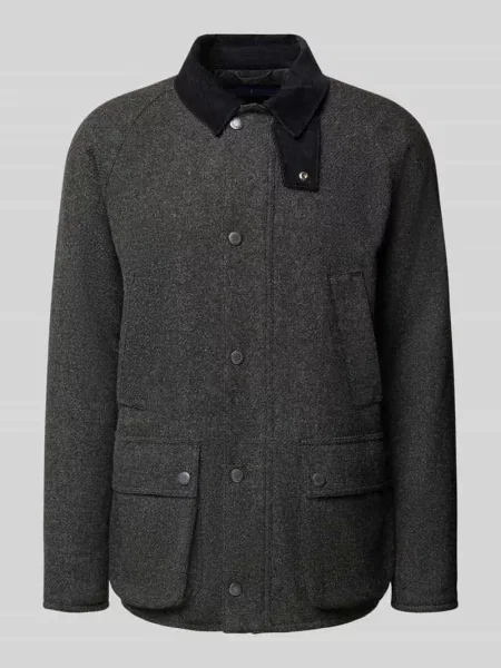 Kurtka wełniana o kroju regular fit ze sztruksowym obszyciem model ‘BEDALE’ Barbour