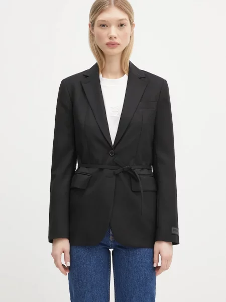 Kenzo geaca de lana un singur rand de negru