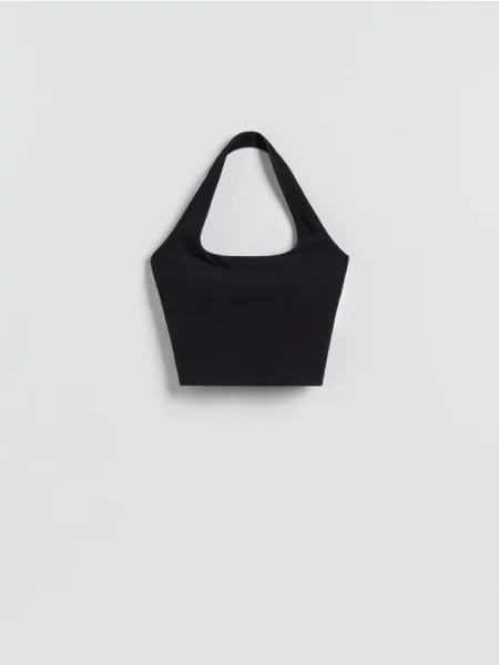 Top Reserved cu umeri negru