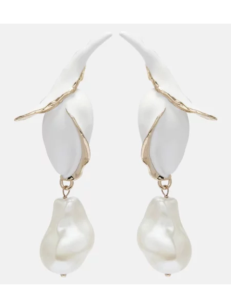 Cercei Erdem cu perle alb