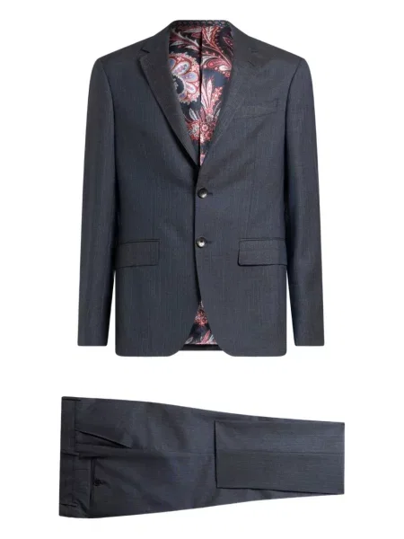 Costum Etro cu dungi de costum albastru