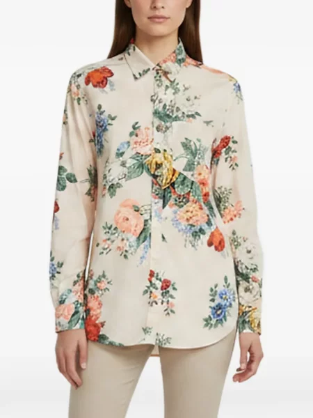 Cămașă Sportmax cu model floral cu imagine din poplin
