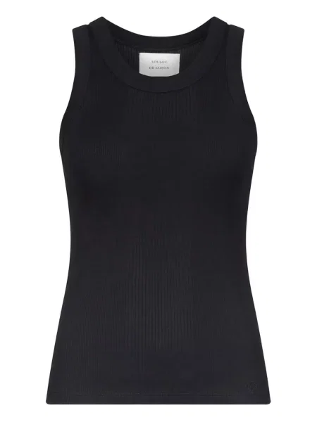 Top Loulou De Saison cu broderie negru