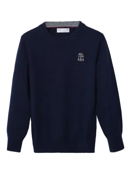 Sweter dziecięcy Brunello Cucinelli niebieski