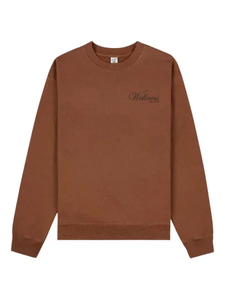 Pulover Sporty & Rich cu mâneci lungi lung maro