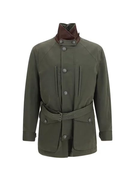 Cu centură palton Brunello Cucinelli verde