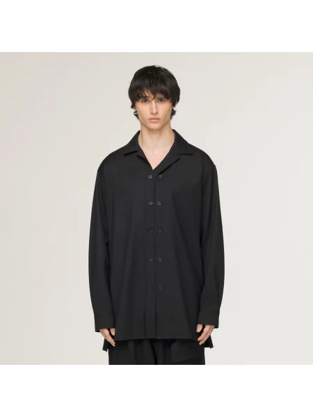 KOSZULA TYPU OVERSHIRT Z WEŁNĄ ADAPTIVE czarna