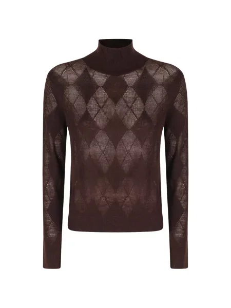 Pulover Ballantyne cu model argyle maro