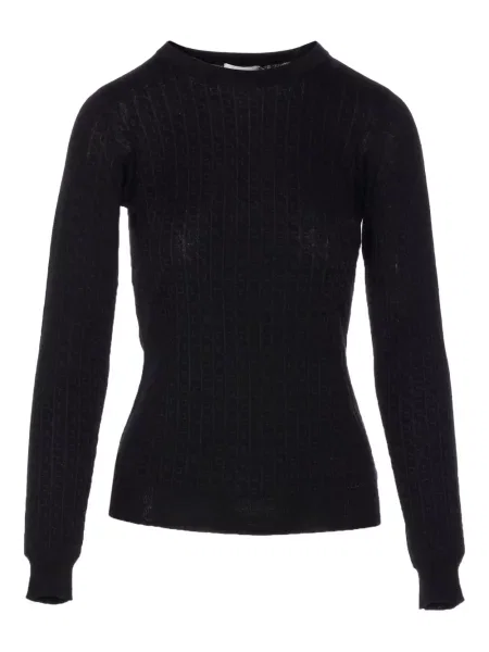 Pulover Elisabetta Franchi cu decolteu rotund negru