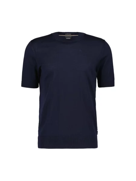 Boss Sweter Z Dzianiny Umauro blau granatowy