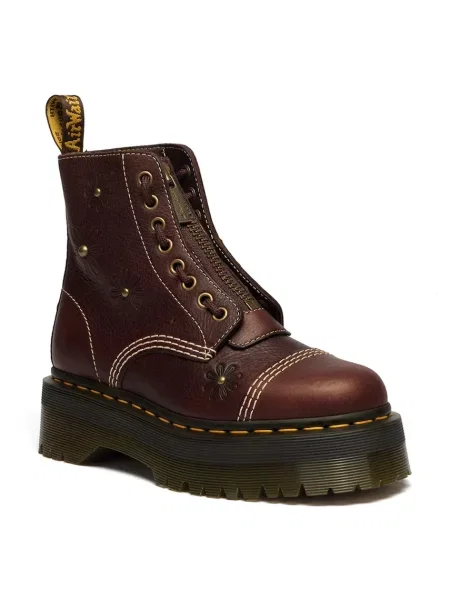 Pantofi Dr. Martens din piele cu model floral maro