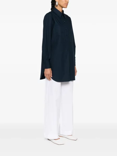 Koszula Modes Garments popelinowa z rozcieciem niebieska