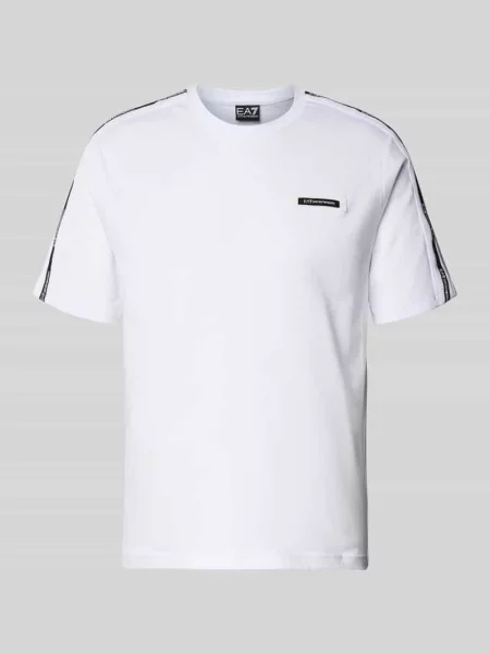 T-shirt w kroju regular fit z naszywką z logo Ea7 Emporio Armani biała