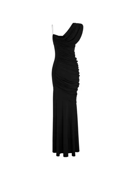 Rochie maxi V:pm Atelier cu volane asimetrică negru