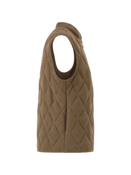 Pikowana kamizelka Fabiana Filippi brązowa