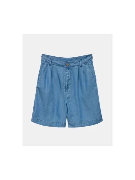 VERO MODA Kalhoty se sklady v pase VMFLEUR džínovina modrá