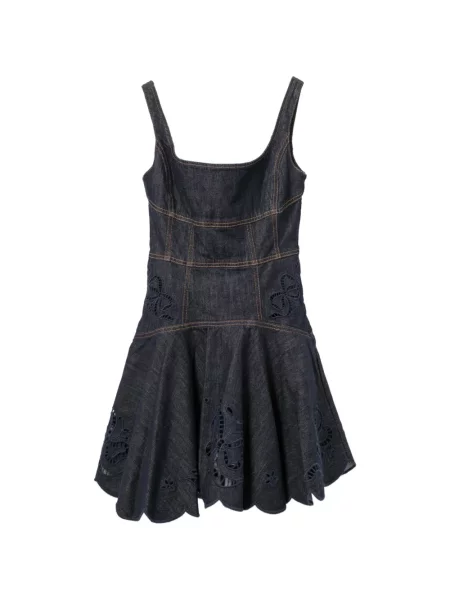 Rochie mini Self-portrait cu broderie albastru