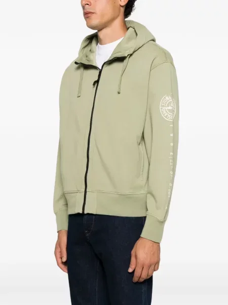 Hanorac cu glugă Stone Island cu imagine verde