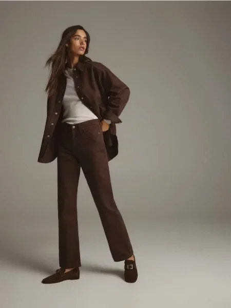 Замшевые мокасины Reserved с пряжкой коричневые