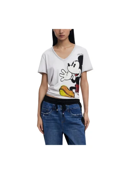 Desigual t-shirt MICKEY JOKER biały szara