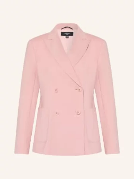 Podróż marynarka Weekend Max Mara wełniana z klapą różowa