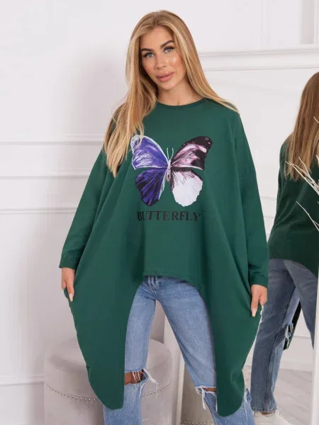 Bluză Kesi cu imagine verde